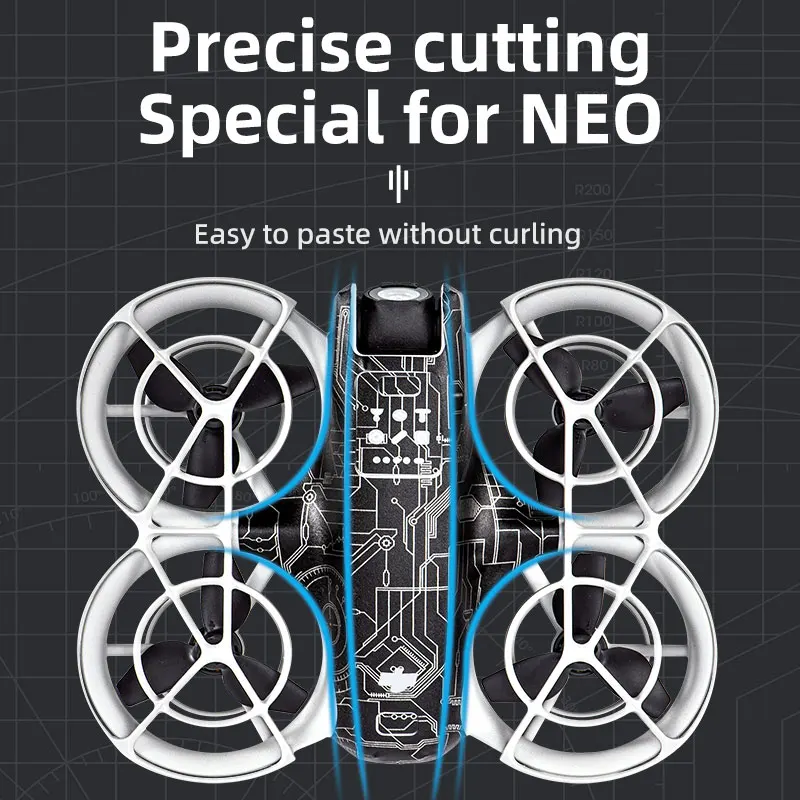 STARTRC-Ensemble d'autocollants décoratifs pour DJI Neo Drone, autocollant de décoration, peau de décalcomanie cool, film de protection anti-rayures, accessoires