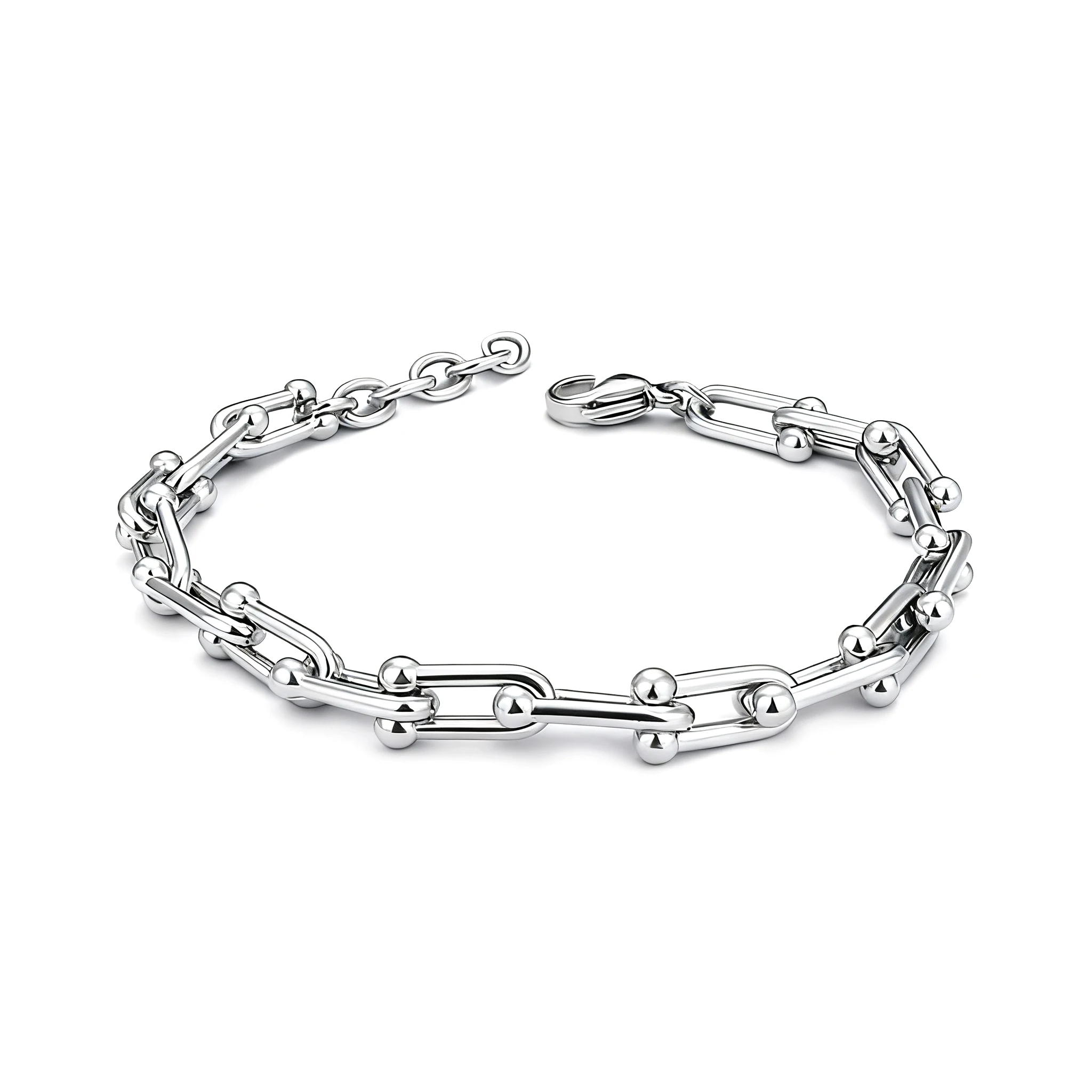 

Браслет Runda из нержавеющей стали для мужчин и женщин, ювелирная цепочка без никеля, регулируемый размер 21 см