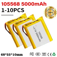 1-10PCS 105568 3.7V 5000mAh Polymer Lithium LiPo Battery for GPS DVD E-book tablet pc laptop power bank video game