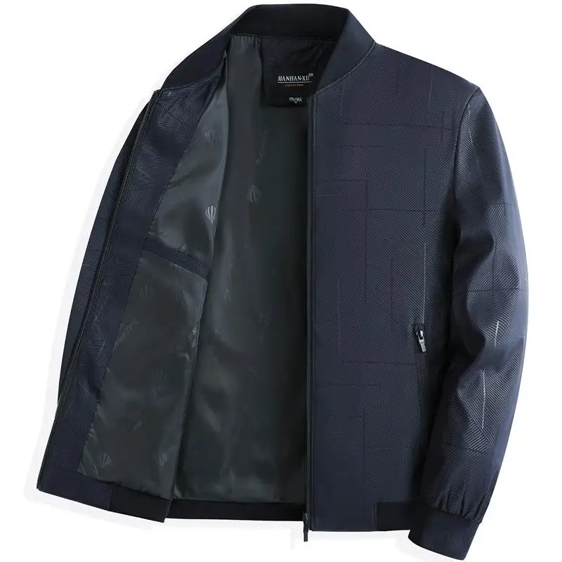 

Spring Autumn Casual Men's Jaet Dad Sle Stand Collar Coat Busin Leisure Middle-Aged Men's Faion Urban Outfit Top