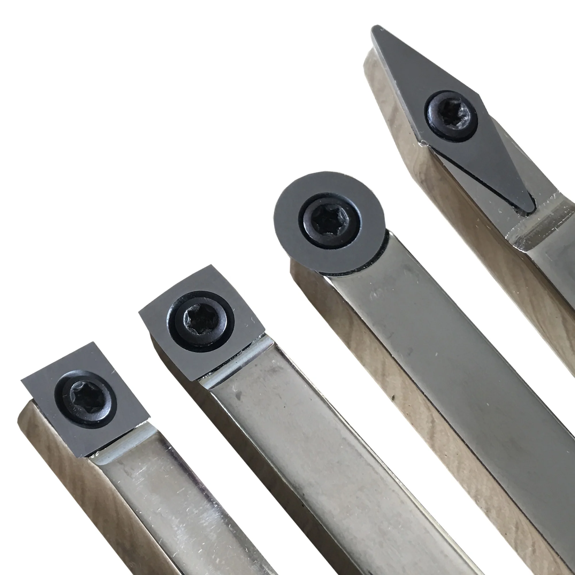 Item#WC10 Hot Sale 4-piece Deluxe Carbide Wood Lathe Chisel Set with Steel Components High Rigidity Aluminum Alloy Handles