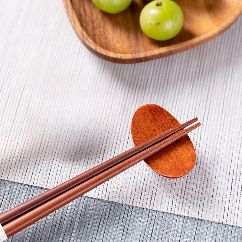 5pcs Nanmu Handmade Wooden Chopsticks Holder Creative Simple Advanced Chopsticks Holder Home Chinese Restaurant Chopsticks Tools