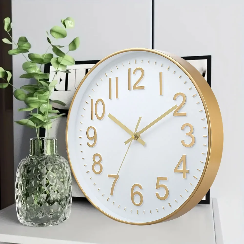 12 Inch Wall Clock with Night Light Glow in The Dark Wall Clock Non-ticking for Home Office Hotel Shops Cafe Decor