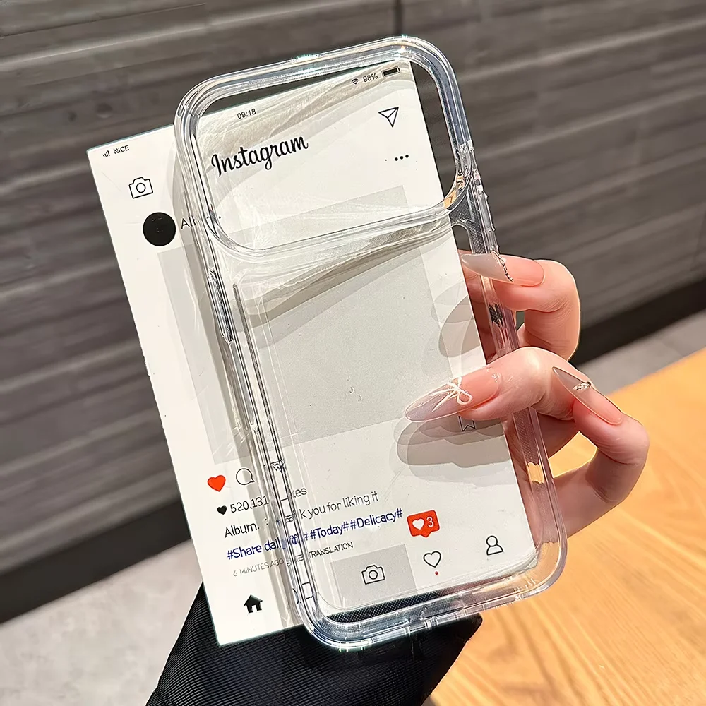Luxuriöse Transparente Silikon-Handyhülle für iPhone 17 Air 16 15 14 13 12 11 Pro Max X XS Stoßfeste Durchsichtige Schutzhülle