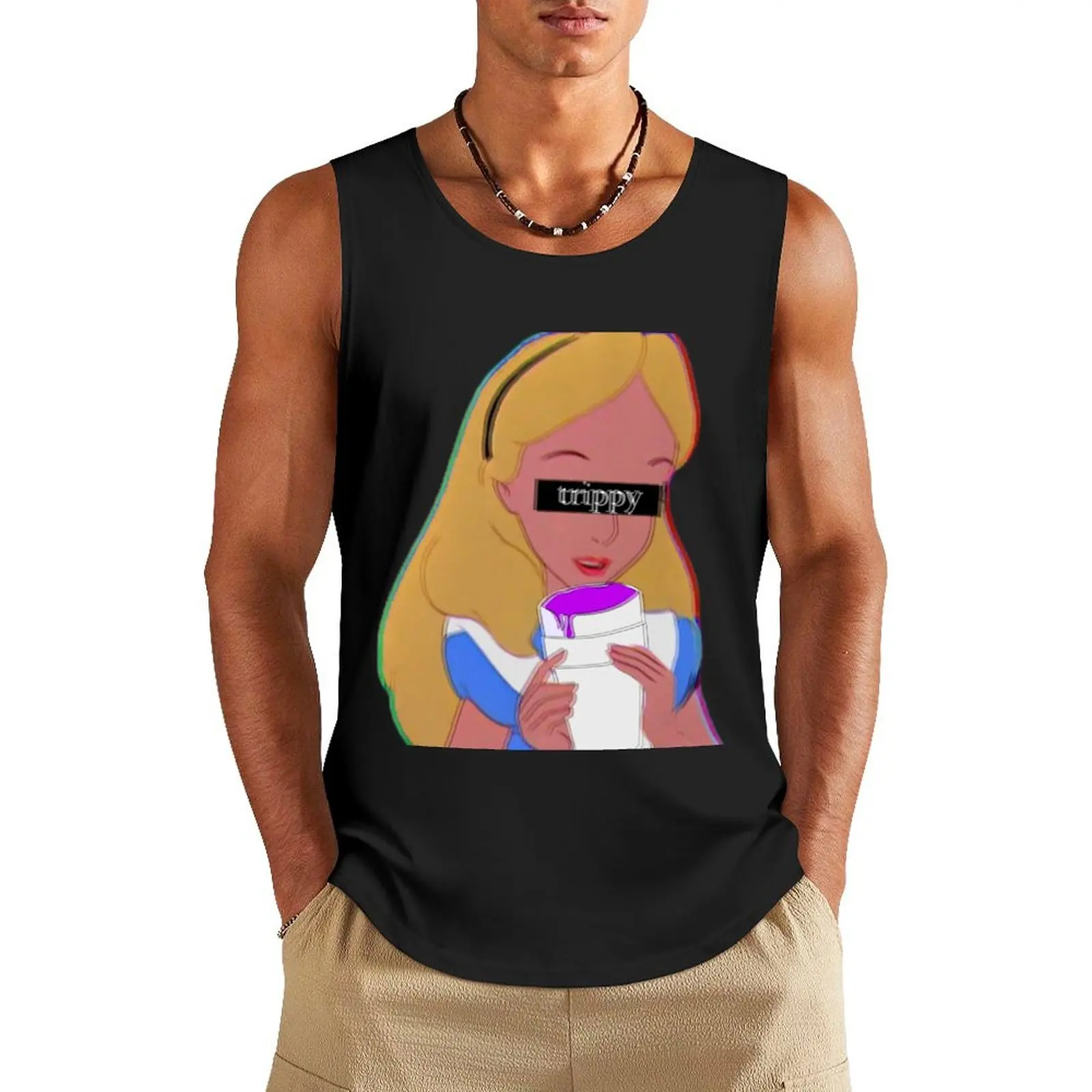 Trippy Alice Tank Top men clothes sleeveless vest men gym clothing men