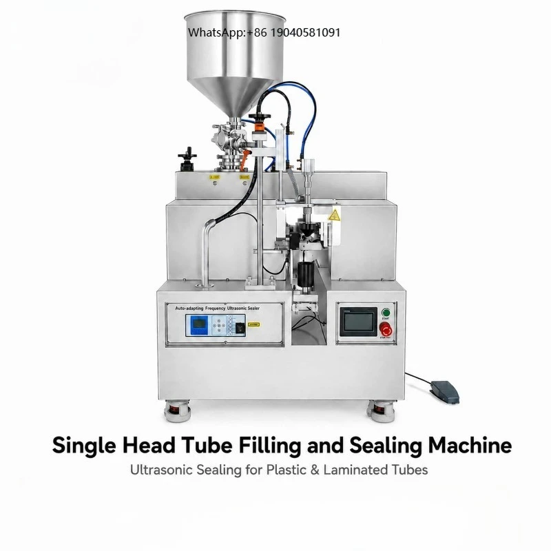 Single-Head Ultrasonic Sealing Machine with Custom Seal Pattern and Tail Trimming Mould OEM Tube Filler Direct Factory