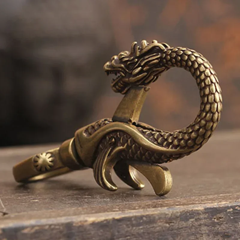 Innovative Antique Styled Brass Dragon Figurine Acting as a Functional yet Stylish Accessory in Your Daily Environment Setup