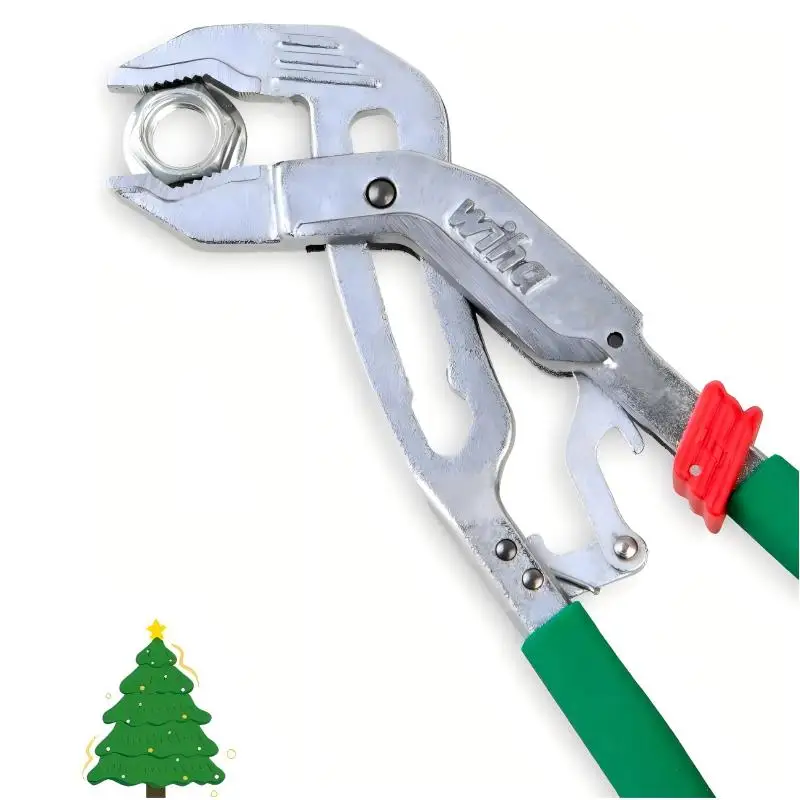 جديد WIHA 2025 عيد الميلاد طبعة محدودة كماشة مضخة المياه قابل للتعديل ، مفتاح ربط الأنابيب الصغيرة متعددة الوظائف رقم. 47243