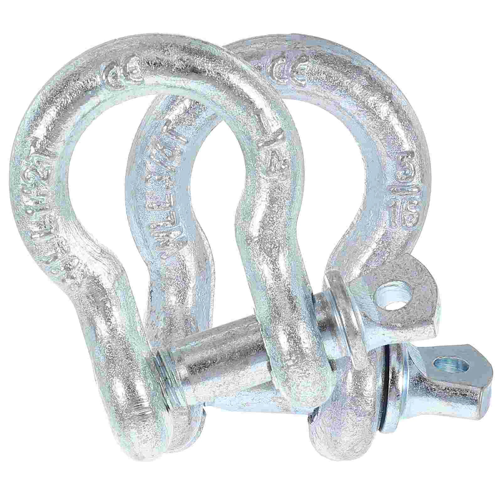 2 Pcs American U-shaped Buckle Tow Shackles Heavy Duty Ring 5/16 1/4 Inch 3/4 Anchor Recovery for Towing Hook