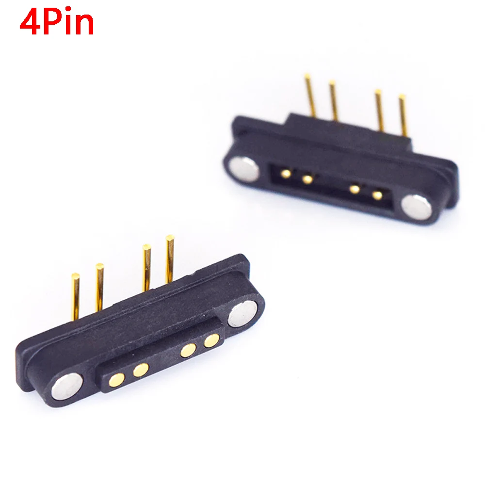 

1Pair 4Pin 2A 5V Male Female Waterproof Magnetic Pogo Pin Connector Spacing 2.54mm Spring Loaded DC Signal transmission charging