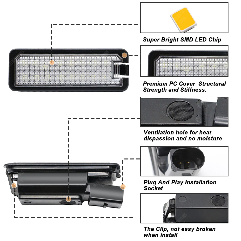 Lumière LED de plaque de planificateur pour VW GTi, GOLF 4, 5, 6, 7, MK6, MK7, Passat CC, dieux B7, Polo, rocco contrasté, CÔTÉ cinelle, lampe de