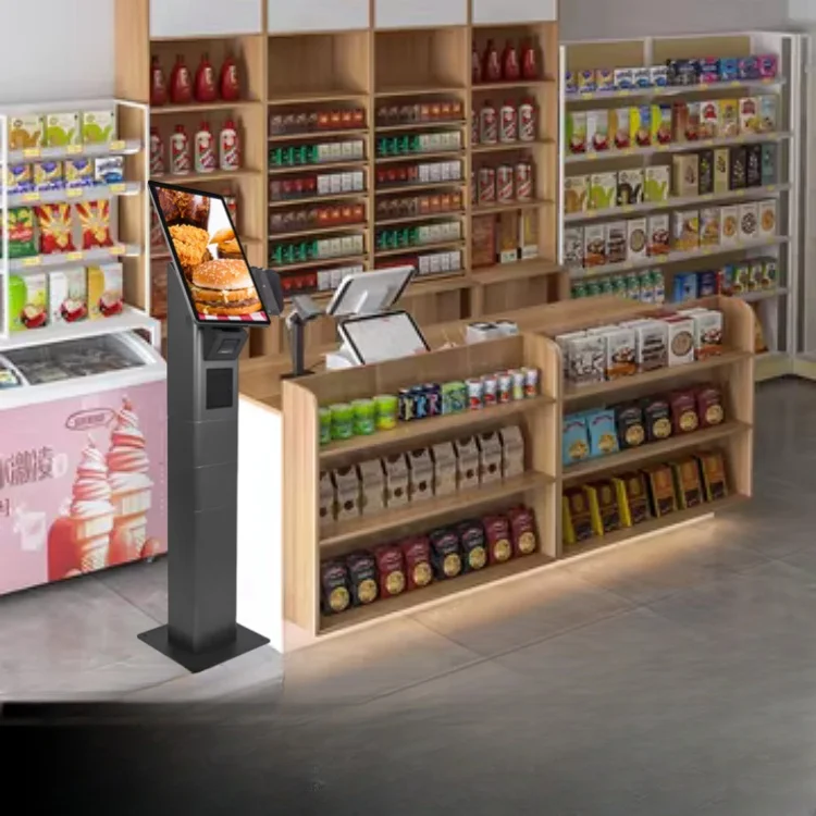 سطح المكتب غير المراقبة اللمس التلقائي للوجبات السريعة الطلب الذاتي الدفع Pos محطة كشك الخدمة الذاتية 21.5 بوصة مطعم #2