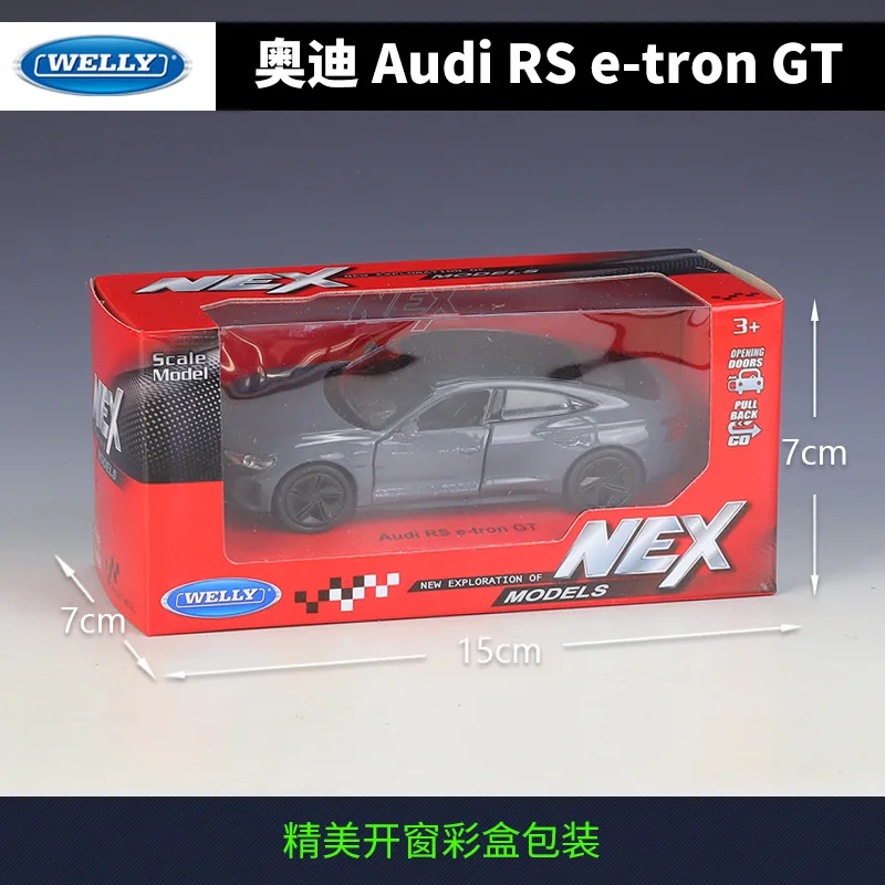 WELLY-Audi RS e-tron GT Alloy Modelo de Carro Esportivo, Simulação Diecast Metal, Coleção Toy Racing Car, Presente Infantil, BD33, 1:36