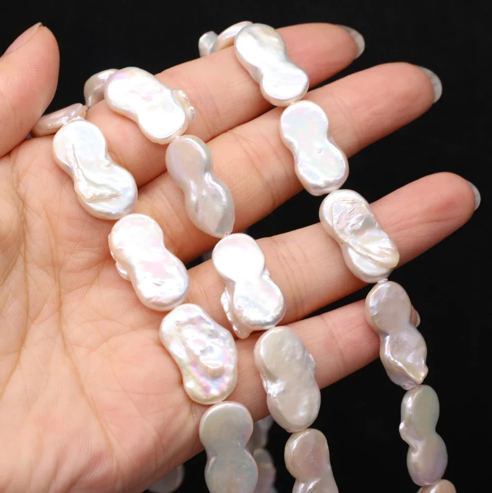 

Irregular Peanut Shape Beads Natural Freshwater Pearls for Women Necklace Bracelet Jewelry Making Gift Size 12x20-13x22mm