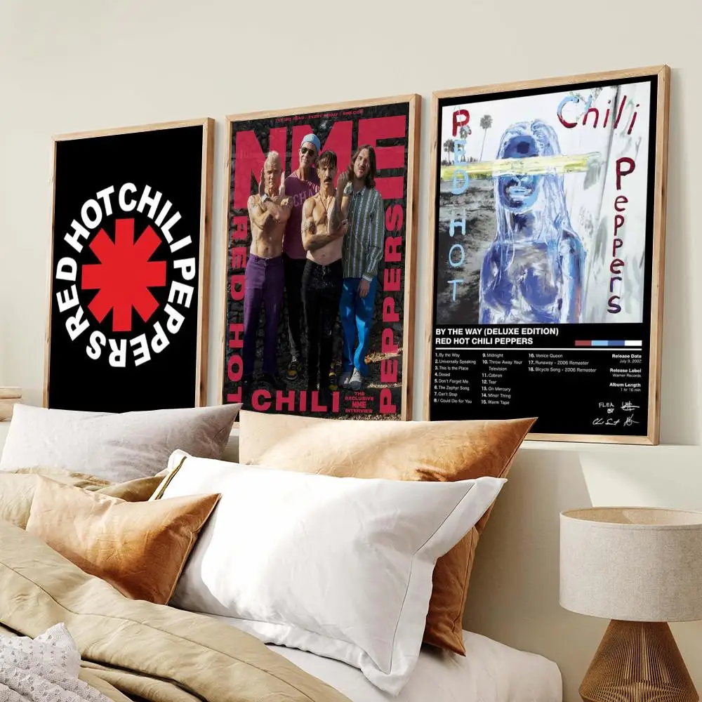 Superband R-Red Hot Chili Peppers Poster Minimalist Art Print Waterproof Poster for Home Office Bedroom Decor Aesthetic Gift
