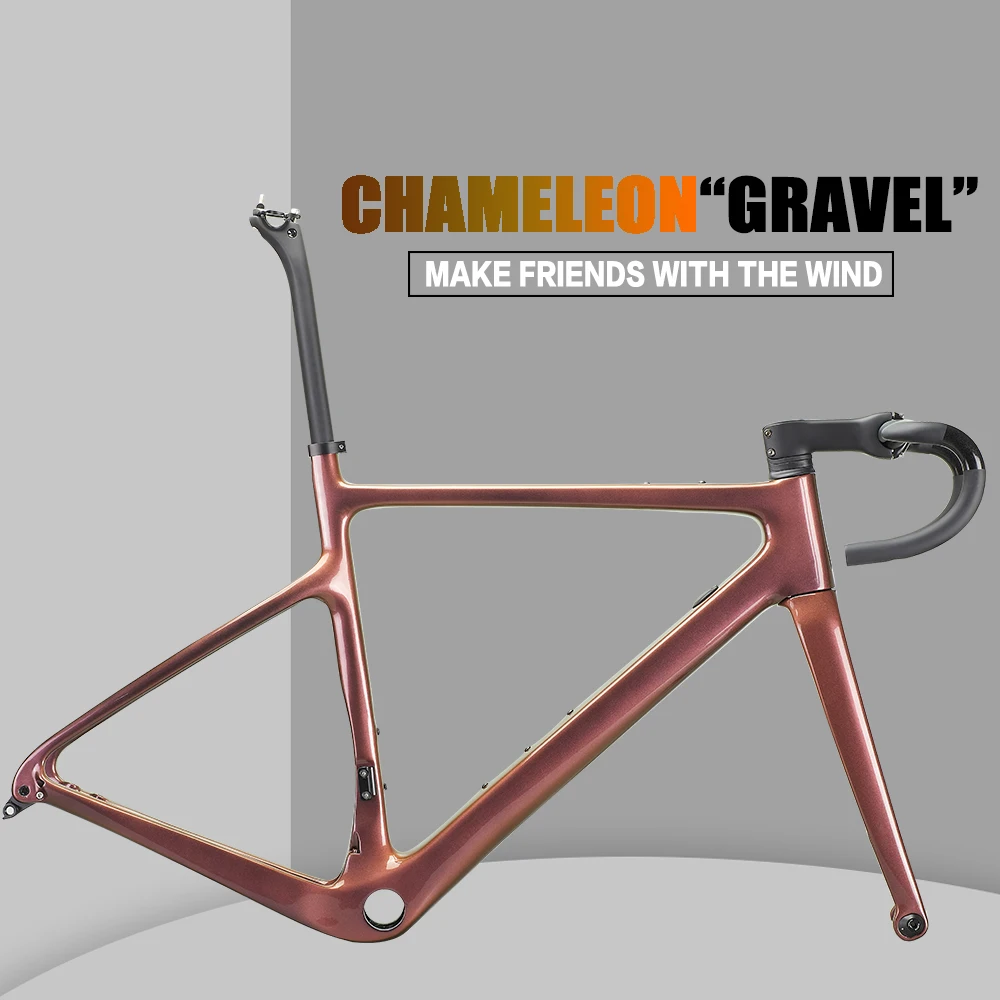 

2023 New Arrival 700*40C Full Carbon Bike Gravel Frame A5 Carbon Bicycle Cyclocross Frame Road Bike Gravel Frame Handlebar Stem