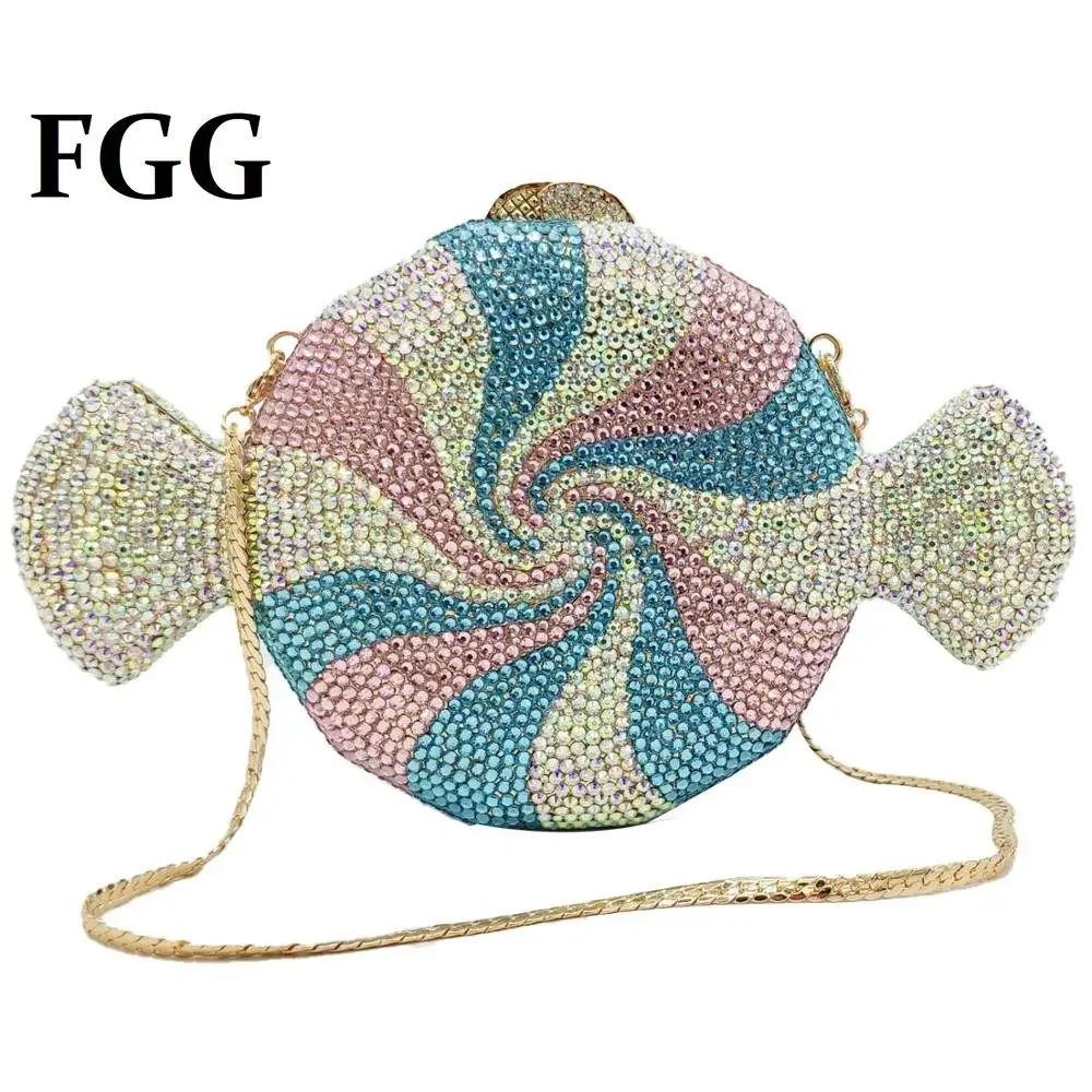 Boutique De FGG  (in stock) Women Crystal Candy Clutch Purses Evening Bags Party Dinner Prom Rhinestone Minaudiere Handbags