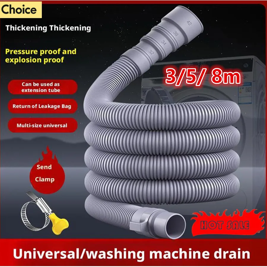 

3/5/ 8m Caravan Sewer Pipe Kit Leakproof RV Hose RV Accessories Adjustable RV Drain Pipe Foldable RV Trailer Sewer Hose