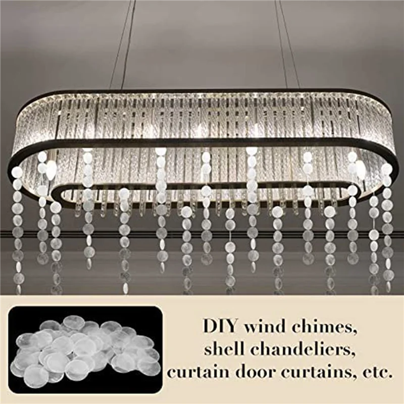 Coquilles Capiz rondes de 2 pouces, avec 2 trous, coquilles blanches rondes naturelles pour carillons éoliens, fabrication de bijoux, ABDJ-300 pièces