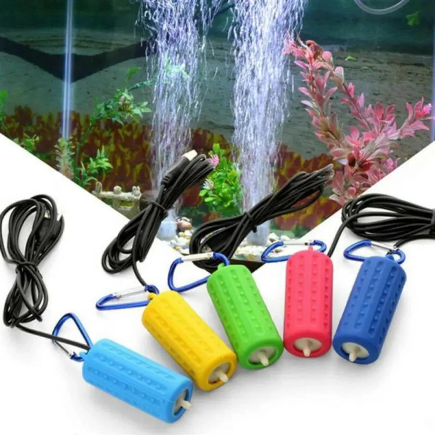 7Colors Portable Mini USB Aquarium Fish Tank Oxygen Air  Mute Energy Saving Supplies Aquatic Terrarium Fish Tank Accessories