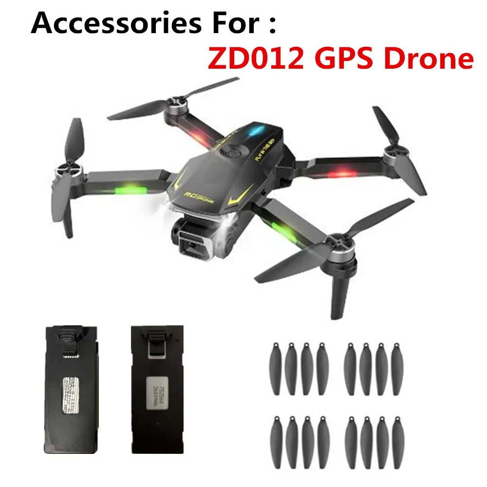 ZD012 GPS Drone Acessórios, 3.7V 1800mAh 3600mAh Bateria, Lâmina de hélice, Linha USB, para ZD012 GPS Drones Peça de reposição