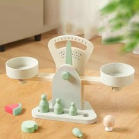 1set Math Educational Wood Toys for Children Small Wooden Balance Scale Toy Weights For Kids Libra Scales Toy