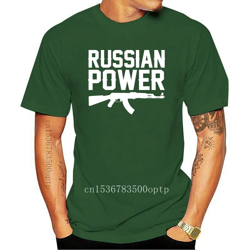 New HERREN T-SHIRT DRUCK RUSSIAN POWER AK 47 KALASCHNIKOW Russia Putin Moscow CCCP