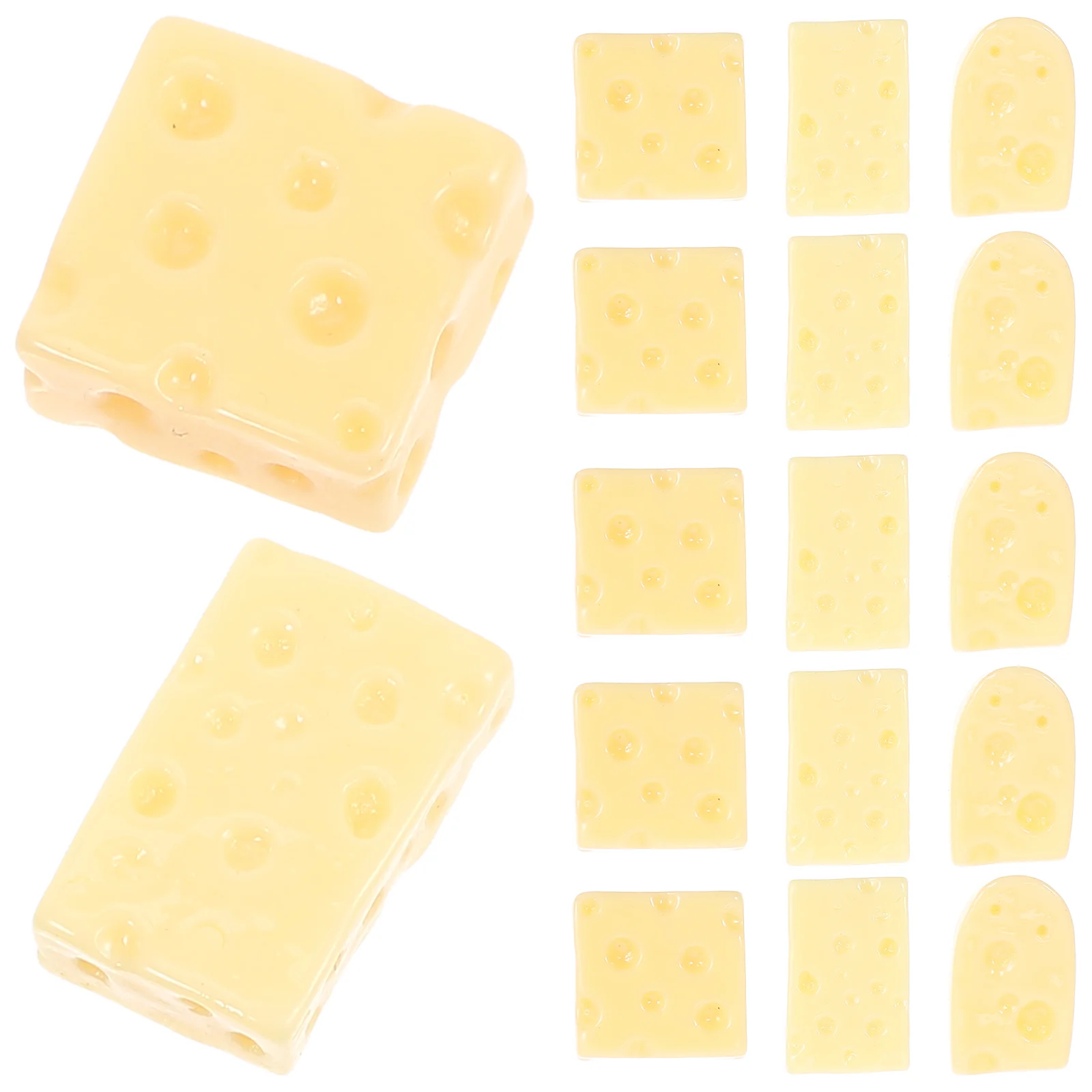 

60 Pcs Simulated Mini Cheese Models Home Ornament Yellow Handicraft Accessories