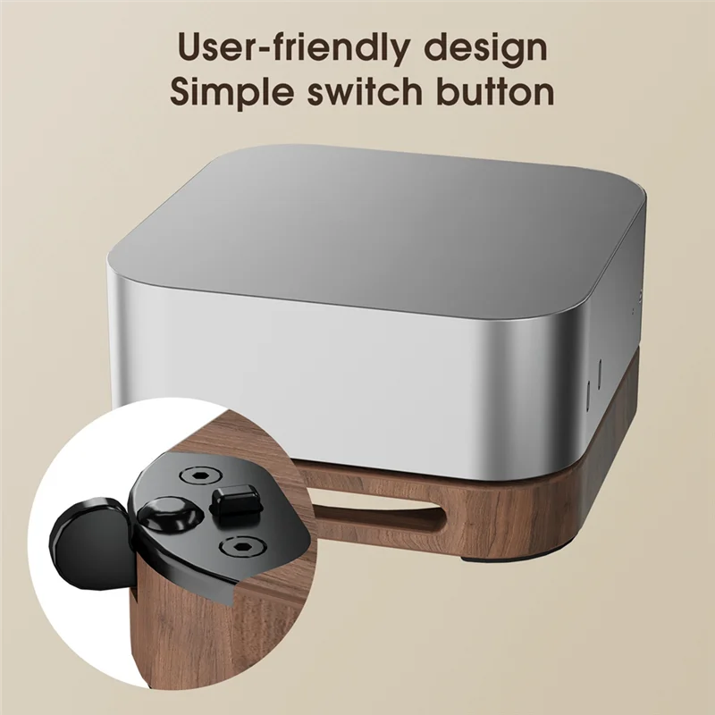 A13E-Desktop Base Stand For 2024 Mac Mini M4/M4 Pro Cool Stand External Switch Button Heightened Dustproof Design PC Holder