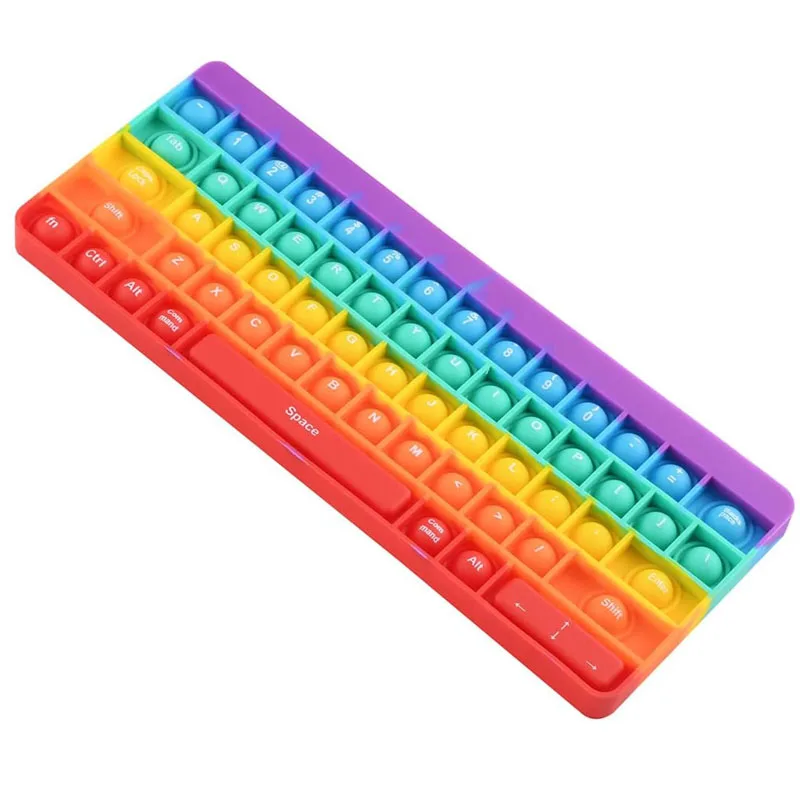 Rainbow Sensory Fidget Toys Keyboard Push Game Kids Anxiety Stress Relief Toy Juguetes Sensoriales Antiestrés Para Niños