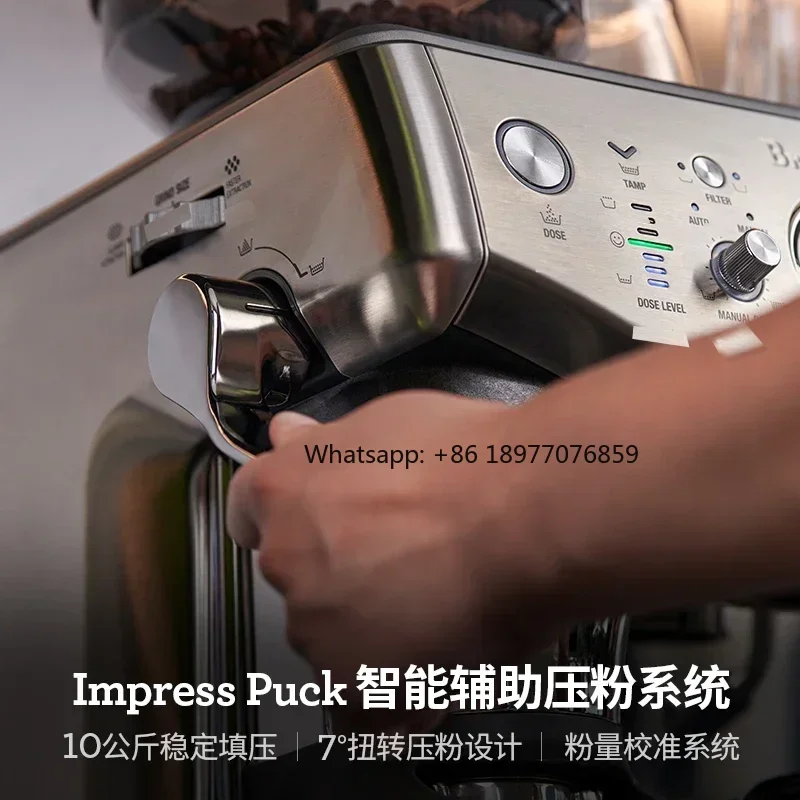 BES876 Grinding Integrated Semi-Automatic Coffee Machine Italian Household Small Auxiliary Powder Pressing Espresso Maker