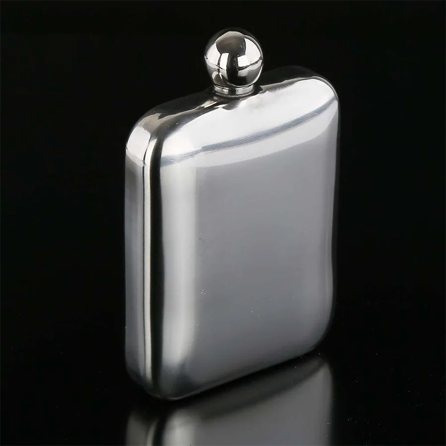 304 Stainless Steel Square Shaped Flask, Portable Flask, Spherical Cap, Wine Hip Flask, Pocket Flask