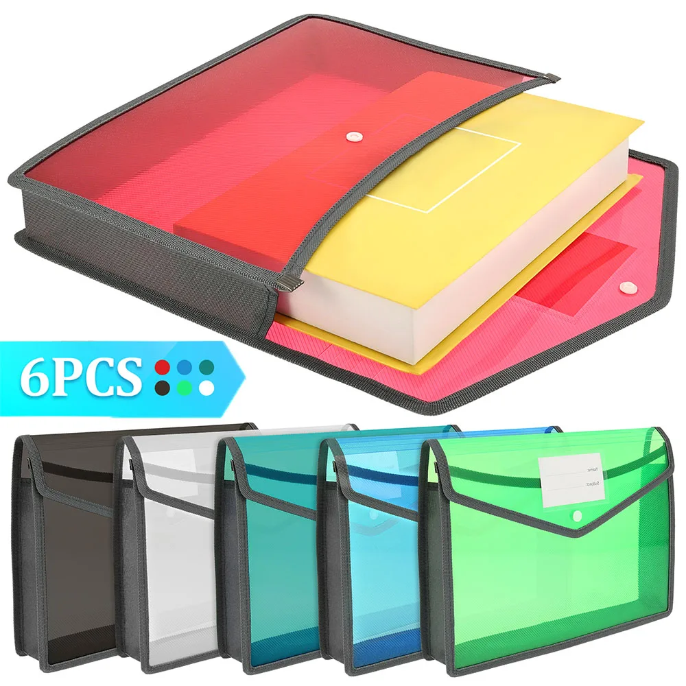 

Прозрачная сумка для файлов формата А4, пластиковая расширяющаяся папка для файлов с застежкой-кнопкой, папка для документов большой емкости, офисные принадлежности