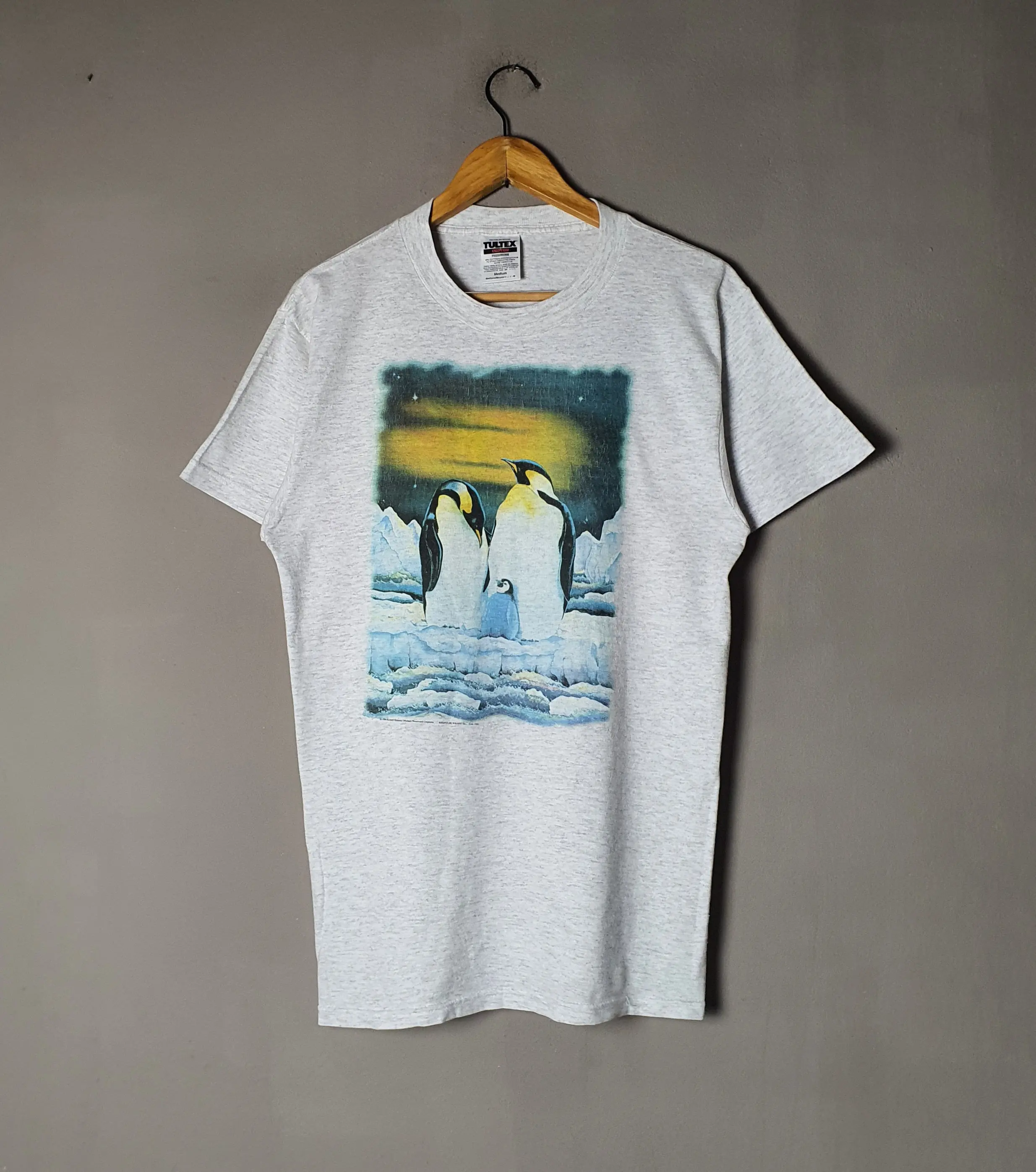 

Винтажная футболка с изображением пингвина Ричарда Хенсона Майкла Вудстора 1994, размер M, 90-е годы, животное, природа, дикая природа, рисунок художника