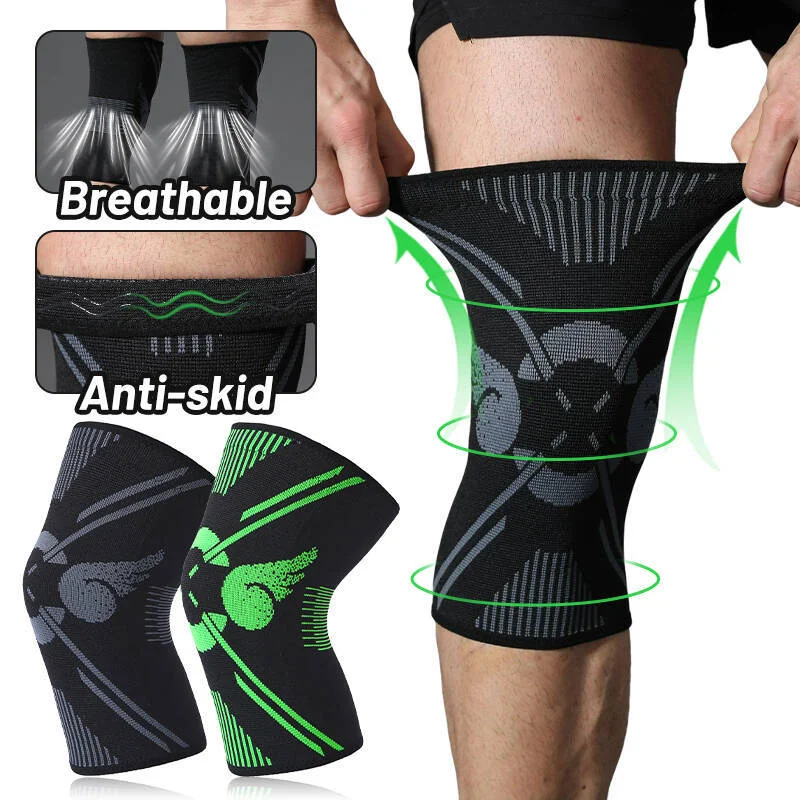 Knitted Sports Knee Pad High Elastic Breathable Compression Support for Basketball Running Fitness Cycling