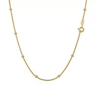 XP Jewelry --( 45 / 50 cm X 3 mm) Fashion Small Snake Chain With Beads Necklace For Women 24k Pure Gold Plated Fashion Jewelry