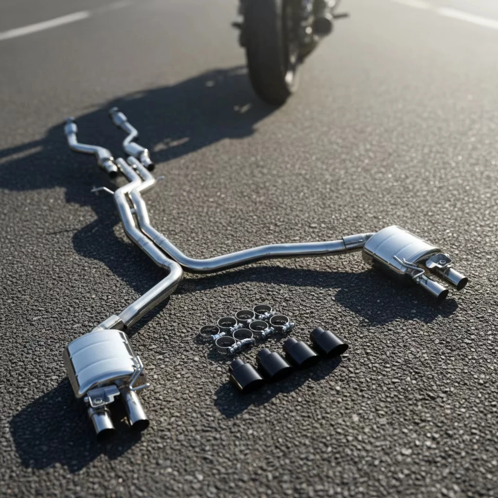

Luxury Catback Exhaust Muffler System Stainless Steel Valvetronic Electric Valves Raw Finish for 2016 S7 C7.5 C7 4.0T