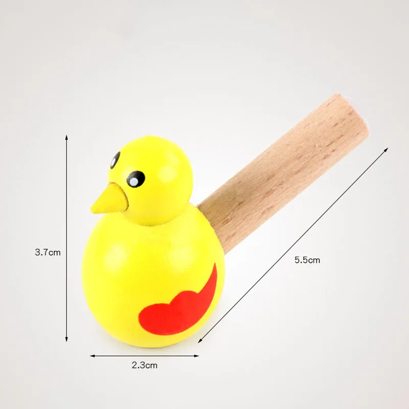 1PC Cartoon Bird Whistle Musical Instrument Toy Children Early Educational Toys Wooden Music Toy Learning Game for Kids Bath Toy