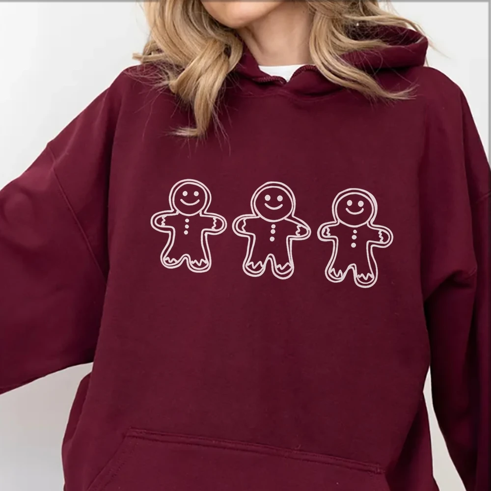 

Cute Gingerbread Unisex Sweatshirt Hoodie, Christmas Holiday Sweater Hoodies, Merry Christmas Long Sleeve Shirt For Women