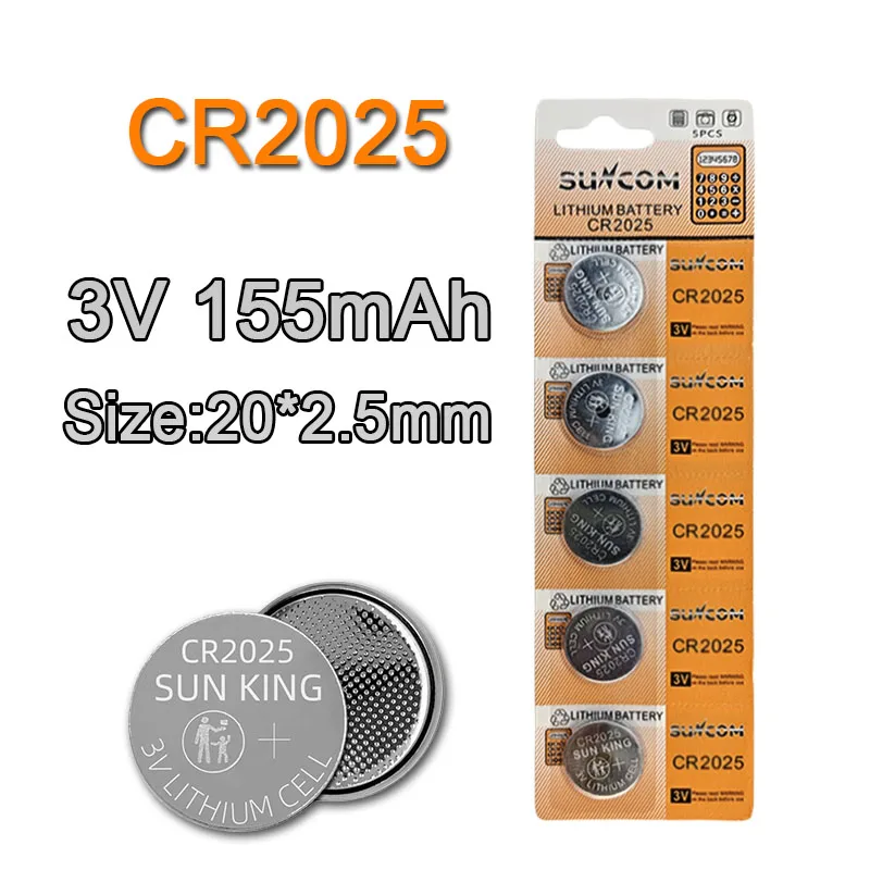 5-50PCS 3V  85/155/220mAh CR2025 CR2016 CR2032 Button Batteries  Lithium Cell Coin Watch Calculator Battery