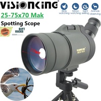 Visionking 25-75x70 Spotting Scope Powerful FMC BAK4 Zoom Portable Monocular Telescope Birdwatching Moonwatching With Tripod