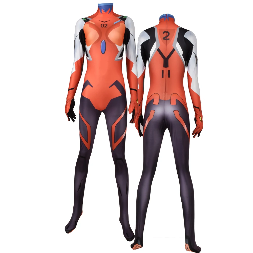 

Halloween New Asuka Langley Soryu Cosplay Costume Asuka Girls Woman Bodysuit Plugsuit Superhero Catsuit Zentai Suits Adults