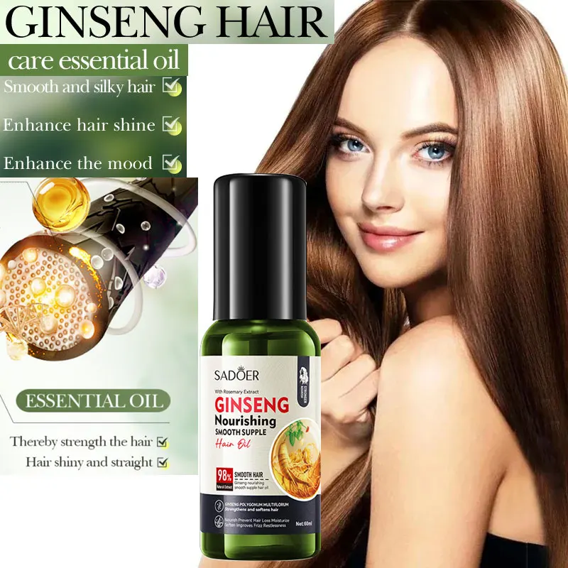 

Ginseng Polygonum Multiflorum Hair Care Essential Oil Nourishes and Repairs Damages Hair, Making Frizzy Hair Smooth
