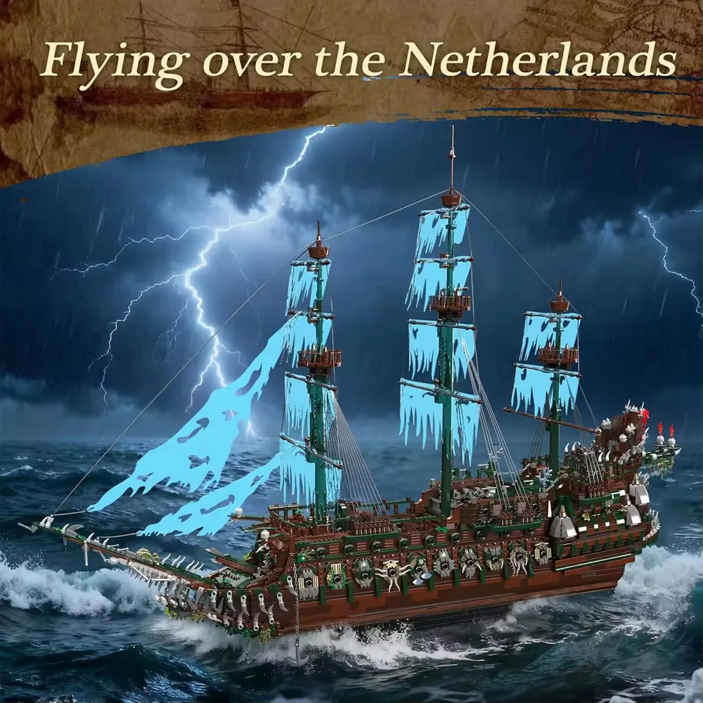 Nuovo Arrivo Anime 13218 Nave Pirata L'Olandese Volante Set di Blocchi da Costruzione MOC Giocattoli per Bambini Puzzle Regalo di Natale