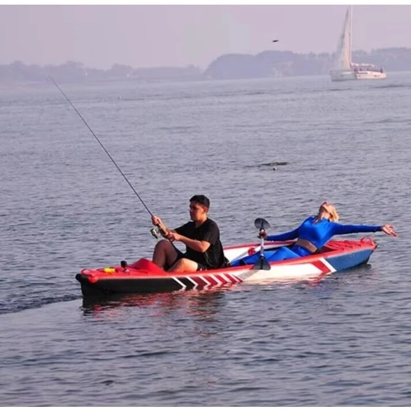 Portable 2-Person Ocean Inflatable Kayak & SUP Set Durable PVC/LLDPE Plastic For Lakes Rivers Seas