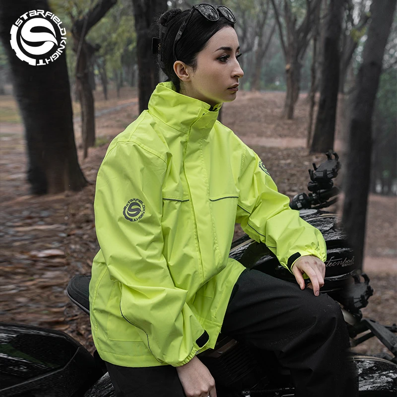 Star Field Knight Motorcycle Cycling Rainy Clothes Men Women Split Type Waterproof Raincoat 2Pcs Set Rider Riding Raincoat Suit