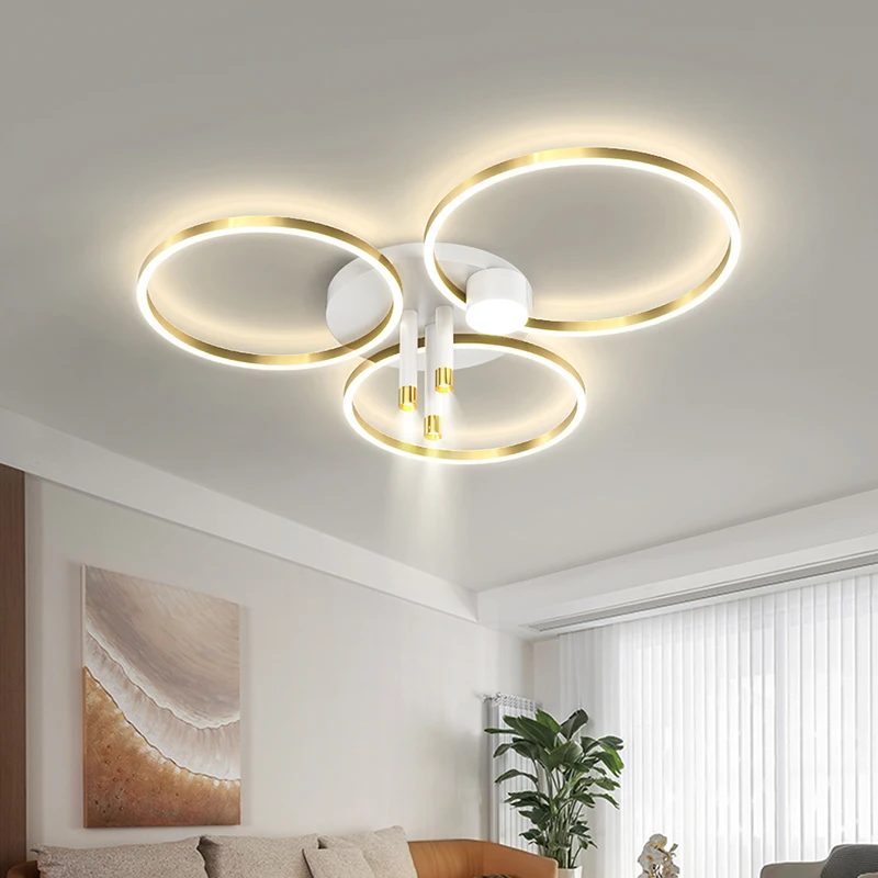 Postmodern Minimalist Creative Chandeliers Personality Bedroom Study Ceiling Lights Lighting LED Lamp Circle Round Light Fixture