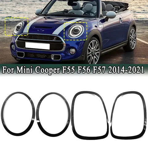 미니 쿠퍼 F55 F56 F57 One S JCW 2014-2021 프론트 헤드 라이트 리어 테일 라이트 서라운드 트림 스타일링 외부 장식 커버