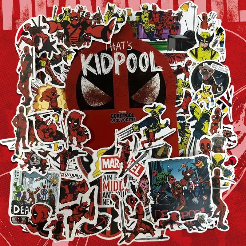 10/30/50PCS Disney Movie Marvel Deadpool Wolverine Cartoon Stickers Anime Decal Skateboard Laptop Motorcycle Cute Kawaii Kid Toy