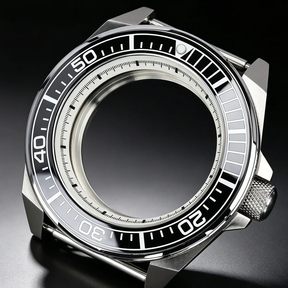 43mm NH35 Diver Case Sapphire Glass For Samurai King Seiko Case Mod Fit NH35 NH36 NH34 NH38 Movement 28.5mm Dial Mod Watch Case